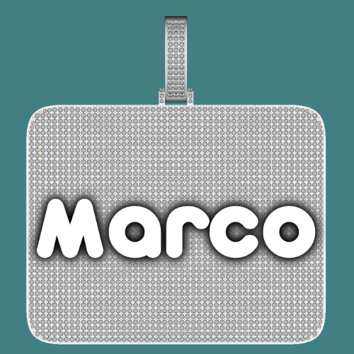 CUSTOM LETTER NECKLACE 3D BIG SQUARE
