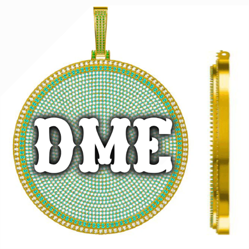 CUSTOM LETTER NECKLACE 3D BIG DISC