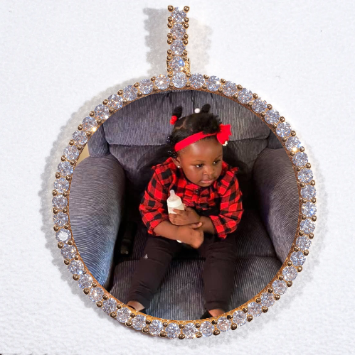 LARGE 3D CIRCLE CUSTOM PICTURE PENDANT