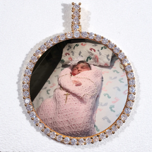 LARGE 3D CIRCLE CUSTOM PICTURE PENDANT
