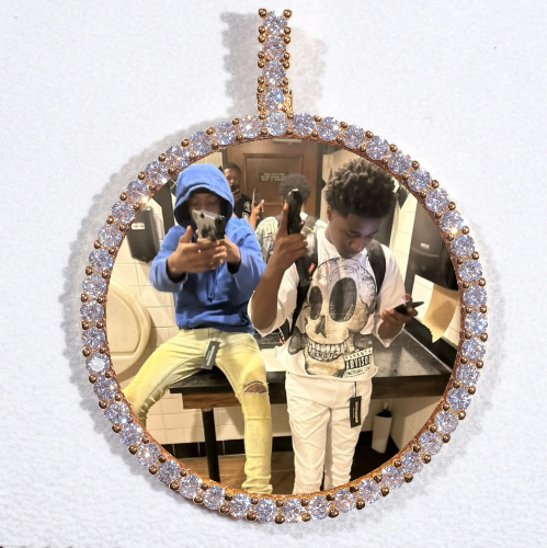 LARGE 3D CIRCLE CUSTOM PICTURE PENDANT
