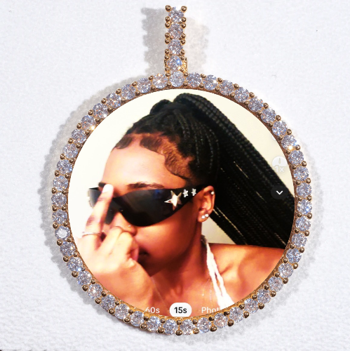 LARGE 3D CIRCLE CUSTOM PICTURE PENDANT