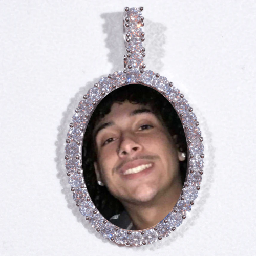 Large 3D Oval Custom Picture Pendant
