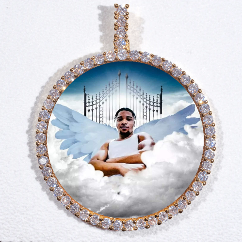 LARGE 3D CIRCLE CUSTOM PICTURE PENDANT