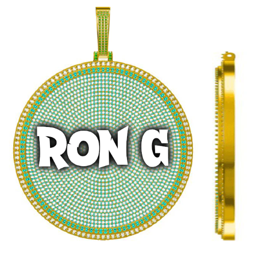 CUSTOM LETTER NECKLACE 3D BIG DISC