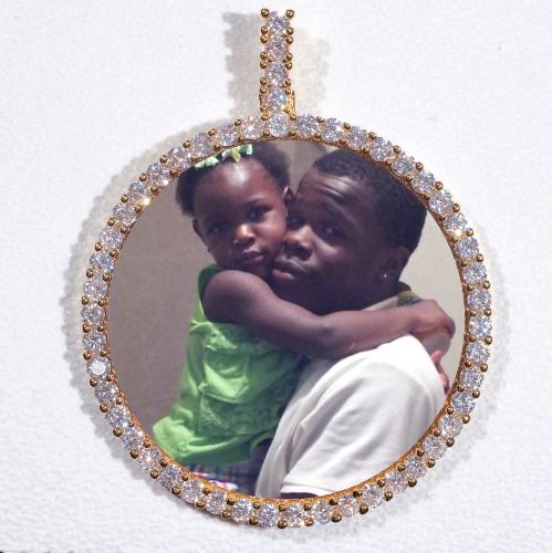 LARGE 3D CIRCLE CUSTOM PICTURE PENDANT