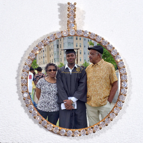 LARGE 3D CIRCLE CUSTOM PICTURE PENDANT