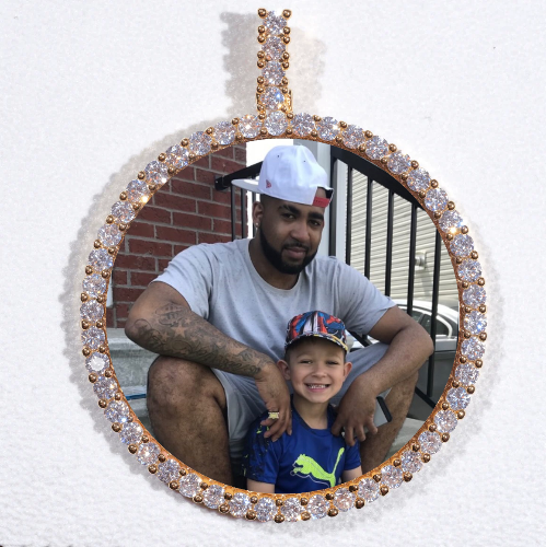 LARGE 3D CIRCLE CUSTOM PICTURE PENDANT