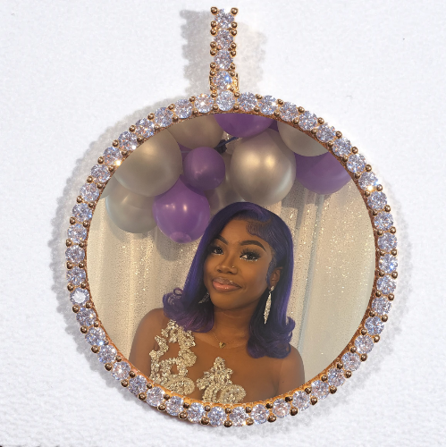 LARGE 3D CIRCLE CUSTOM PICTURE PENDANT