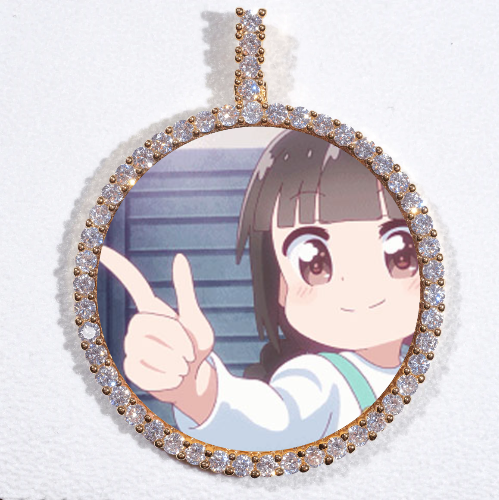 LARGE 3D CIRCLE CUSTOM PICTURE PENDANT