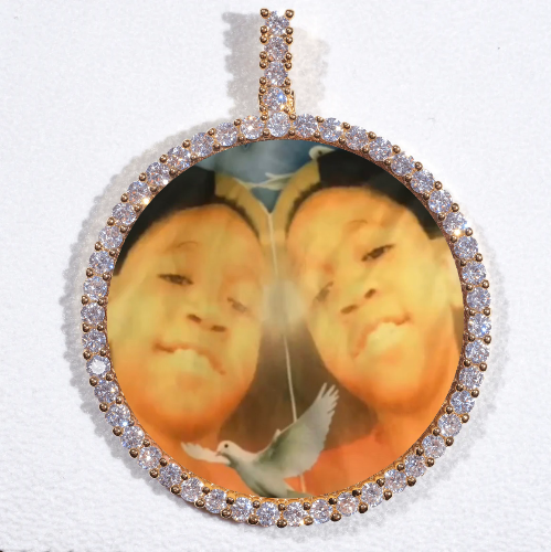 LARGE 3D CIRCLE CUSTOM PICTURE PENDANT