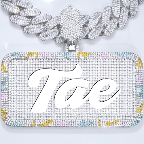 CUSTOM LETTER NECKLACE 3D COLORFUL SQUARE