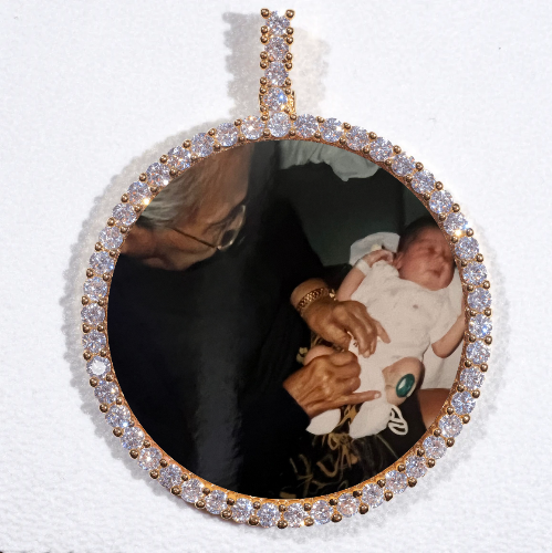 LARGE 3D CIRCLE CUSTOM PICTURE PENDANT