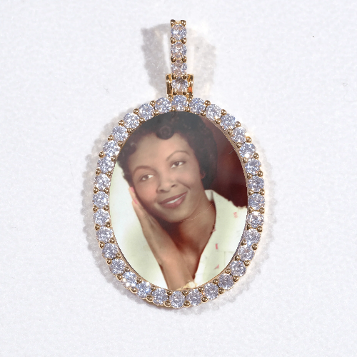 3D Oval Custom Picture Pendant