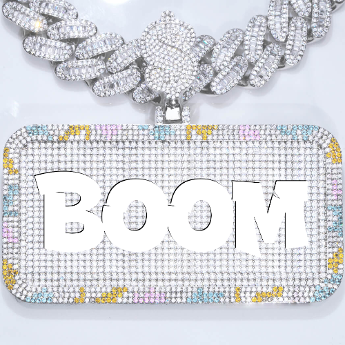 CUSTOM LETTER NECKLACE 3D COLORFUL SQUARE