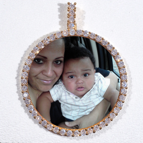 LARGE 3D CIRCLE CUSTOM PICTURE PENDANT