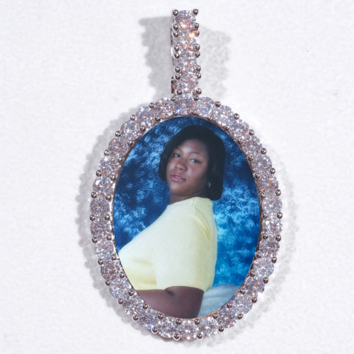 Large 3D Oval Custom Picture Pendant