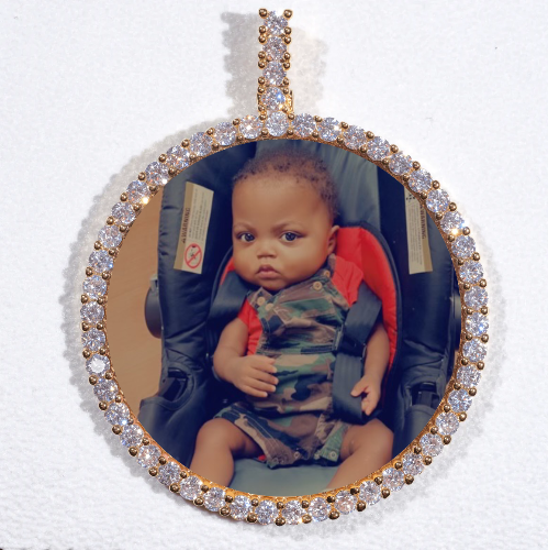 LARGE 3D CIRCLE CUSTOM PICTURE PENDANT
