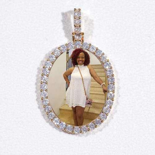 3D Oval Custom Picture Pendant