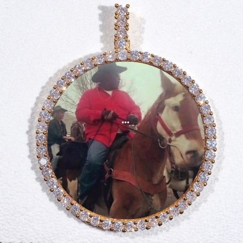 LARGE 3D CIRCLE CUSTOM PICTURE PENDANT