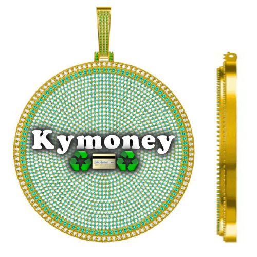 CUSTOM LETTER NECKLACE 3D BIG DISC