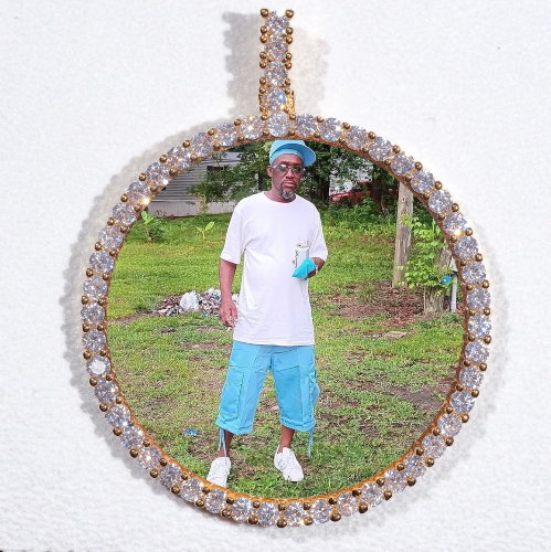 LARGE 3D CIRCLE CUSTOM PICTURE PENDANT