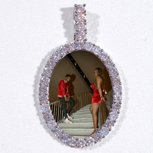 Large 3D Oval Custom Picture Pendant