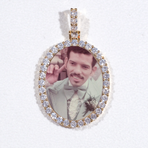 3D Oval Custom Picture Pendant