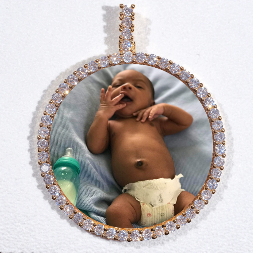 LARGE 3D CIRCLE CUSTOM PICTURE PENDANT