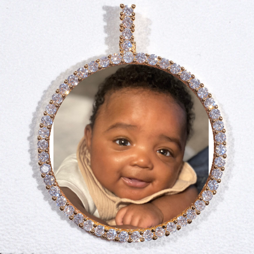 LARGE 3D CIRCLE CUSTOM PICTURE PENDANT