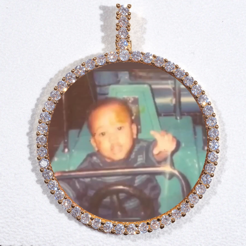LARGE 3D CIRCLE CUSTOM PICTURE PENDANT