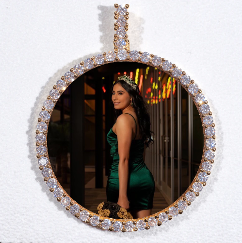 LARGE 3D CIRCLE CUSTOM PICTURE PENDANT