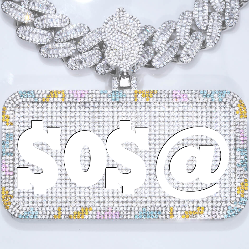 CUSTOM LETTER NECKLACE 3D COLORFUL SQUARE