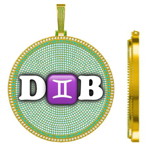 CUSTOM LETTER NECKLACE 3D BIG DISC
