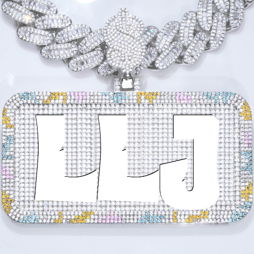 CUSTOM LETTER NECKLACE 3D COLORFUL SQUARE
