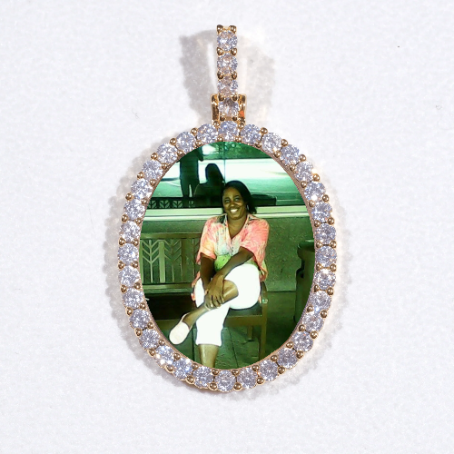 3D Oval Custom Picture Pendant