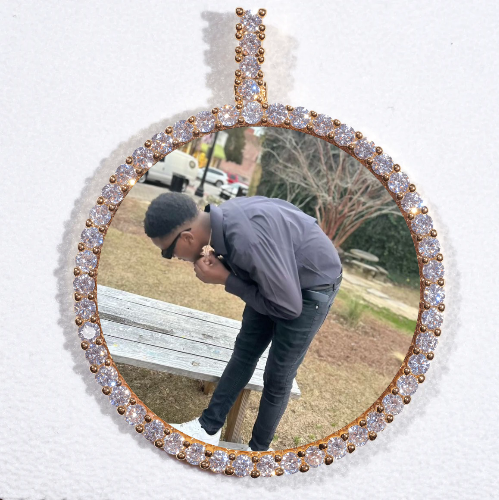 LARGE 3D CIRCLE CUSTOM PICTURE PENDANT
