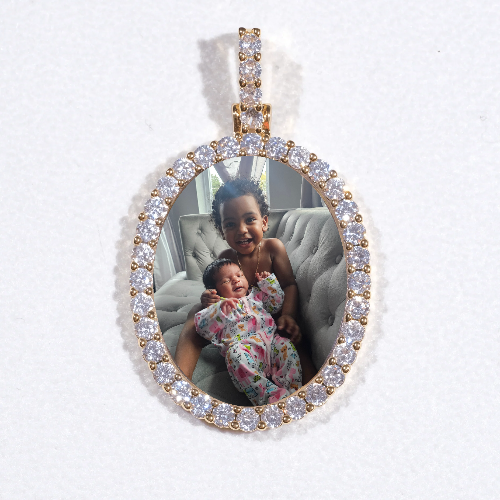3D Oval Custom Picture Pendant