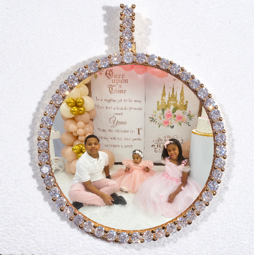LARGE 3D CIRCLE CUSTOM PICTURE PENDANT