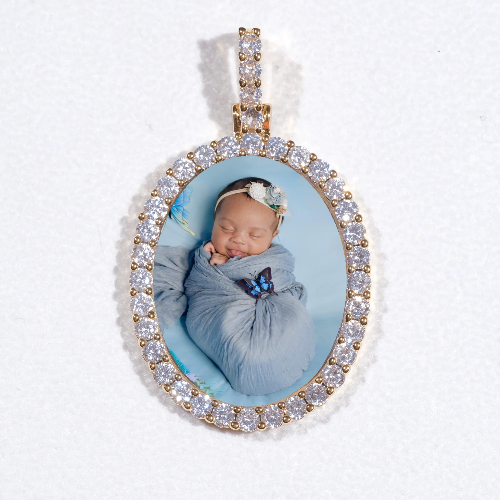 3D Oval Custom Picture Pendant