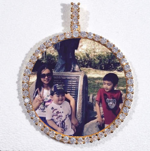 LARGE 3D CIRCLE CUSTOM PICTURE PENDANT