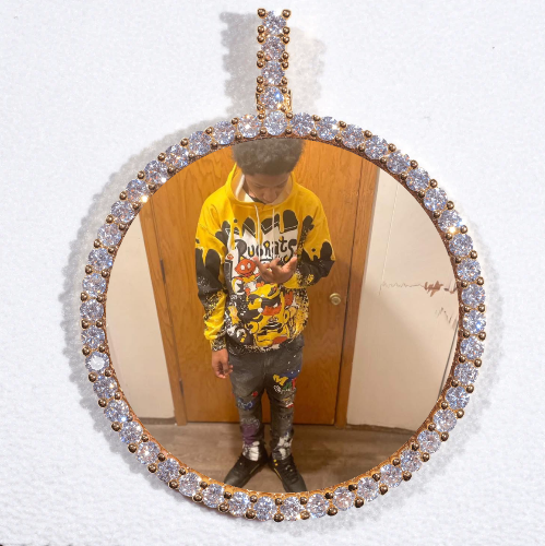 LARGE 3D CIRCLE CUSTOM PICTURE PENDANT