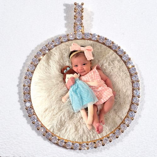 LARGE 3D CIRCLE CUSTOM PICTURE PENDANT
