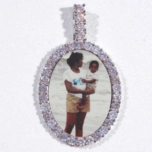 Large 3D Oval Custom Picture Pendant