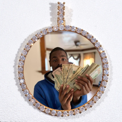 LARGE 3D CIRCLE CUSTOM PICTURE PENDANT