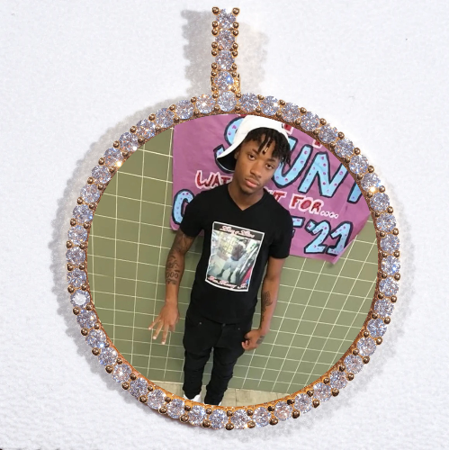 LARGE 3D CIRCLE CUSTOM PICTURE PENDANT