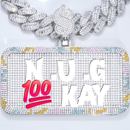 CUSTOM LETTER NECKLACE 3D COLORFUL SQUARE