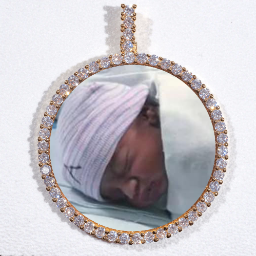 LARGE 3D CIRCLE CUSTOM PICTURE PENDANT