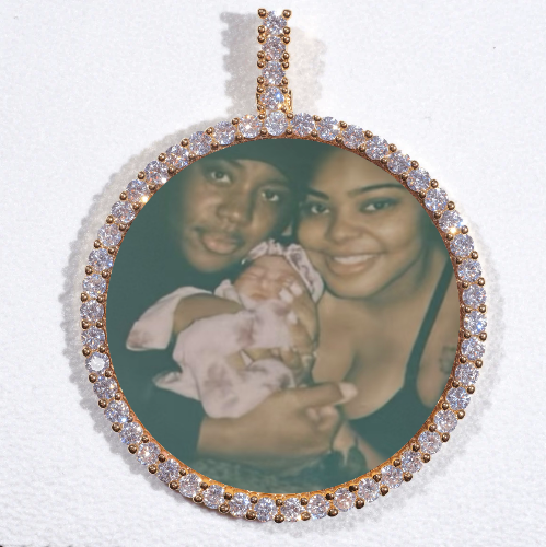 LARGE 3D CIRCLE CUSTOM PICTURE PENDANT