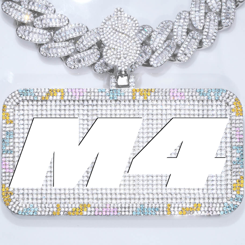CUSTOM LETTER NECKLACE 3D COLORFUL SQUARE